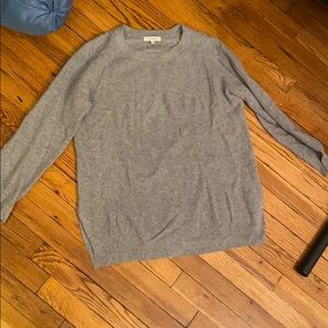 Gray pullover mesh sweater